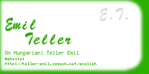 emil teller business card